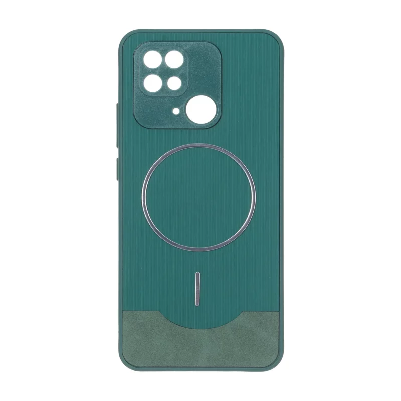 قاب Line Case جیر MagSafe فلزی محافظ لنزدار Xiaomi Redmi 10C / Redmi 10 Power / Poco C40 - سبز - تصویر 2