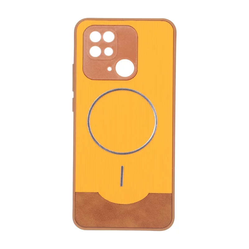 قاب Line Case جیر MagSafe فلزی محافظ لنزدار Xiaomi Redmi 10C / Redmi 10 Power / Poco C40 - نارنجی - تصویر 2