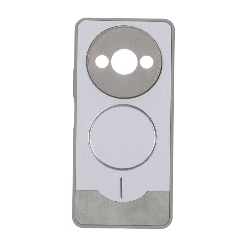 قاب Line Case جیر MagSafe فلزی محافظ لنزدار Xiaomi Redmi A3 / A3x / Poco C61 - طوسی - تصویر 2