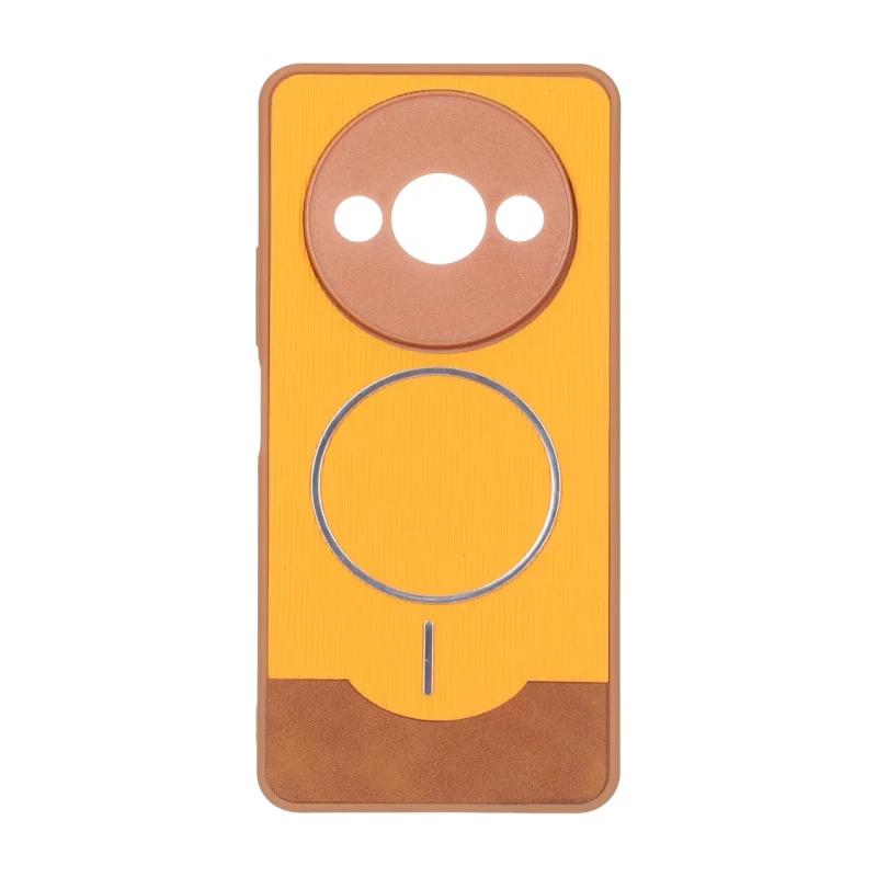 قاب Line Case جیر MagSafe فلزی محافظ لنزدار Xiaomi Redmi A3 / A3x / Poco C61 - نارنجی - تصویر 2