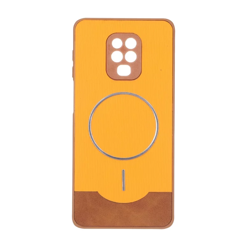 قاب Line Case جیر MagSafe فلزی محافظ لنزدار Xiaomi Redmi Note 9S / Redmi Note 9 Pro / Redmi Note 9 Pro Max - نارنجی - تصویر 2