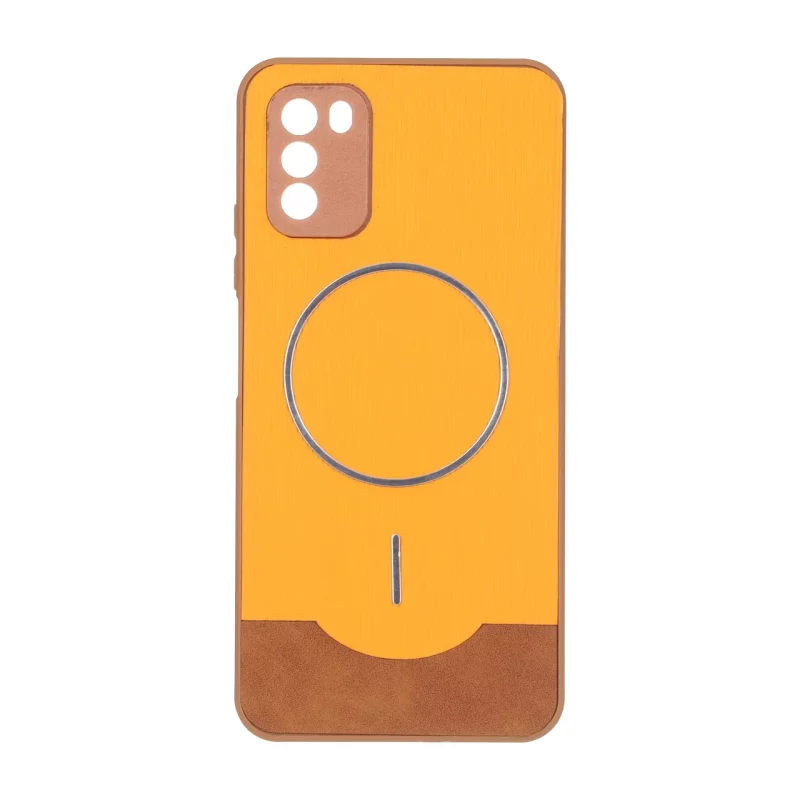 قاب Line Case جیر MagSafe فلزی محافظ لنزدار Xiaomi Poco M3 - نارنجی - تصویر 2