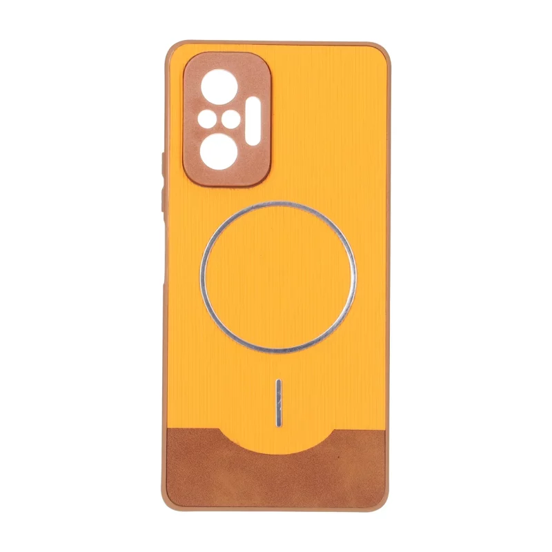 قاب Line Case جیر MagSafe فلزی محافظ لنزدار Xiaomi Redmi Note 10 Pro 4G / Redmi Note 10 Pro Max - نارنجی - تصویر 2