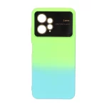 قاب Auto Focus دو رنگ محافظ لنز گلس دار Xiaomi Redmi Note 12 4G - سبز فسفری سبز آبی