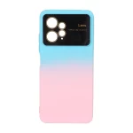 قاب Auto Focus دو رنگ محافظ لنز گلس دار Xiaomi Redmi Note 12 4G - آبی صورتی