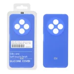 قاب سیلیکونی پاک کنی اورجینال درجه یک Xiaomi Redmi 14C / Redmi A4 / Poco C75 - آبی کاربنی (پک دار)