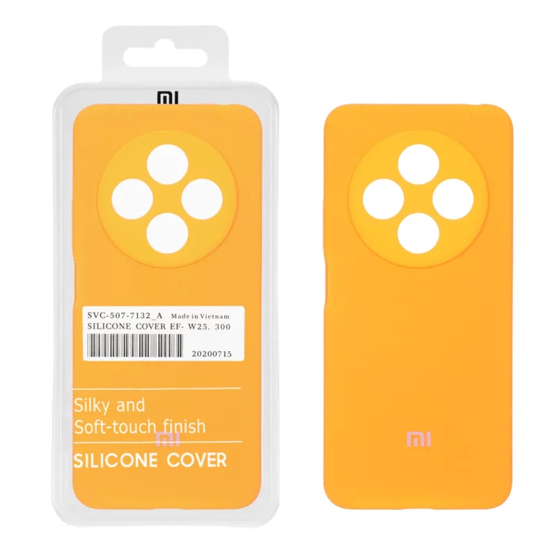 قاب سیلیکونی پاک کنی اورجینال درجه یک Xiaomi Redmi 14C / Redmi A4 / Poco C75 - نارنجی فانتزی (پک دار) - تصویر 2