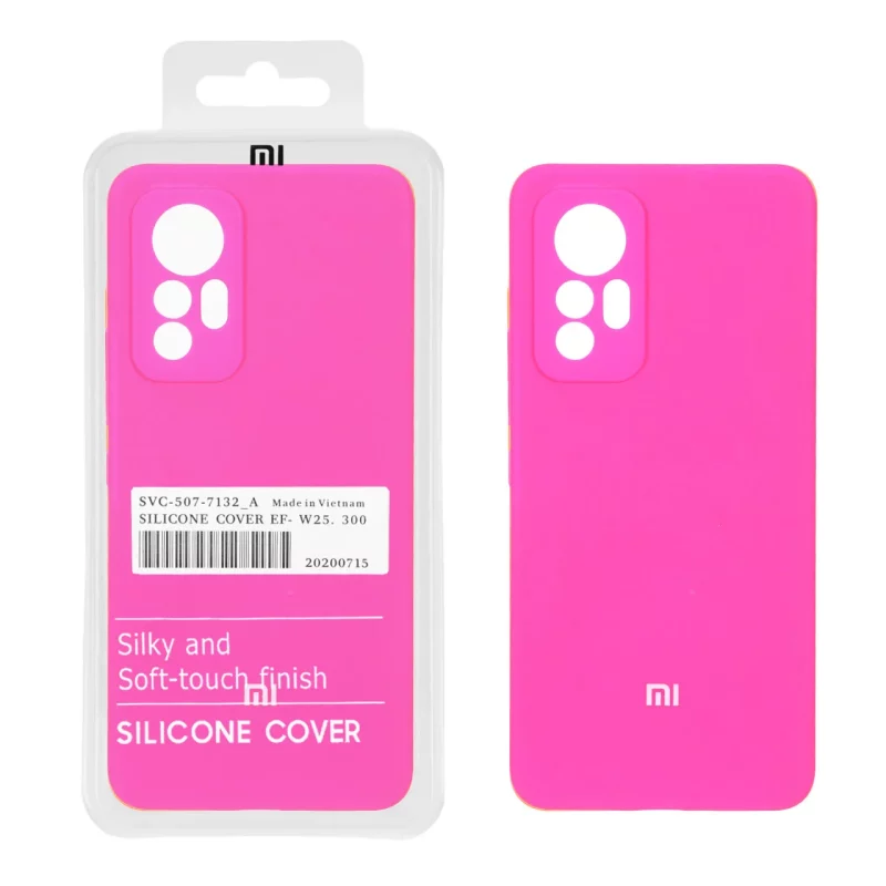 قاب سیلیکونی پاک کنی اورجینال درجه یک Xiaomi Mi 12 Lite - صورتی فانتزی (پک دار) - تصویر 2