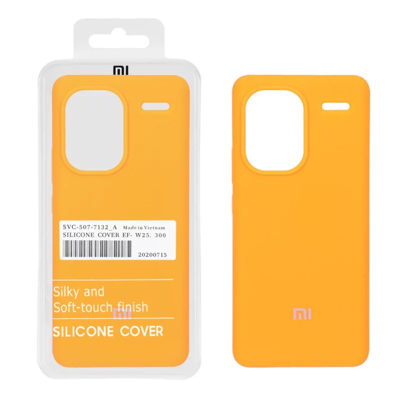 قاب سیلیکونی پاک کنی اورجینال درجه یک Xiaomi Redmi Note 13 Pro Plus 5G - نارنجی فانتزی (پک دار) - تصویر 2