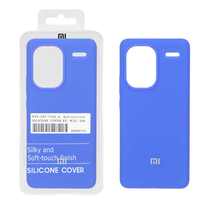 قاب سیلیکونی پاک کنی اورجینال درجه یک Xiaomi Redmi Note 13 Pro Plus 5G - آبی کاربنی (پک دار) - تصویر 2