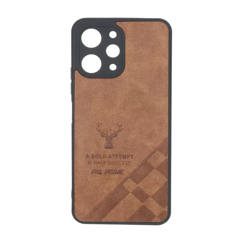 قاب طرح چرم گوزنی Pal Prime مدل Xiaomi Redmi 12 / Poco M6 Pro 5G - قهوه ای - تصویر 2