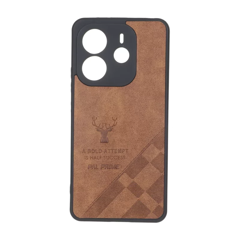 قاب طرح چرم گوزنی Pal Prime مدل Xiaomi Redmi Note 14 4G - قهوه ای - تصویر 2