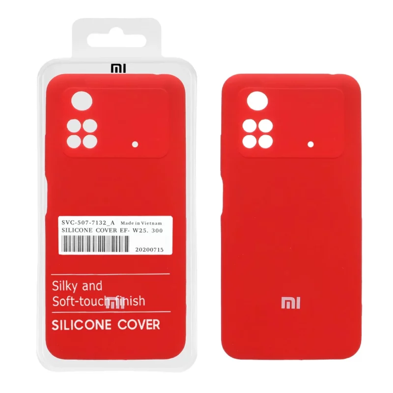 قاب سیلیکونی پاک کنی اورجینال درجه یک Xiaomi Poco M4 Pro-4G - قرمز (پک دار) - تصویر 2