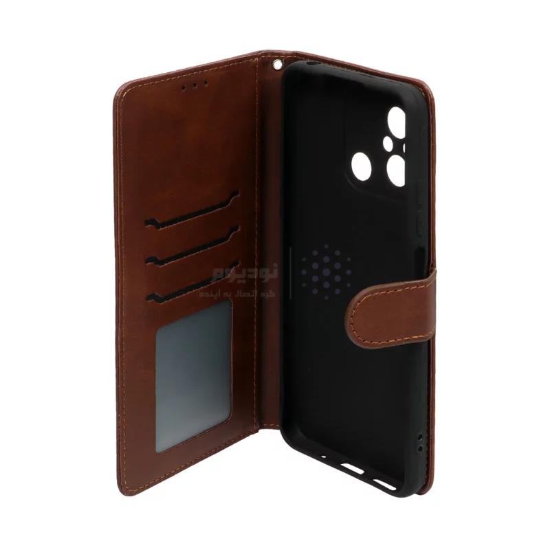 کیف موبایل مگنتی Nillkin مدل Xiaomi Redmi 12C / Redmi 11A / Poco C55 - قهوه ای - تصویر 3