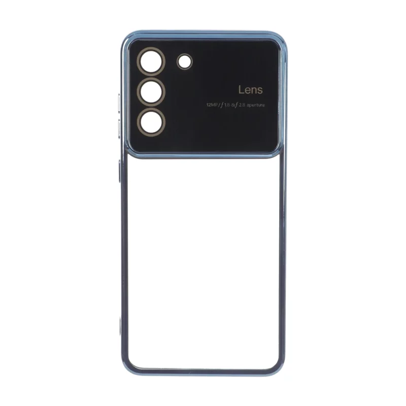 قاب دور رنگی محافظ لنز شیشه ای Samsung Galaxy S21 FE - آبی - تصویر 2