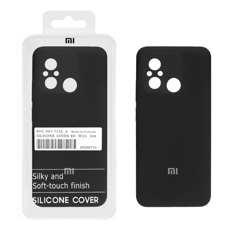 قاب سیلیکونی پاک کنی اورجینال درجه یک Xiaomi Redmi 12C / Redmi 11A / Poco C55 - مشکی (پک دار) - تصویر 2