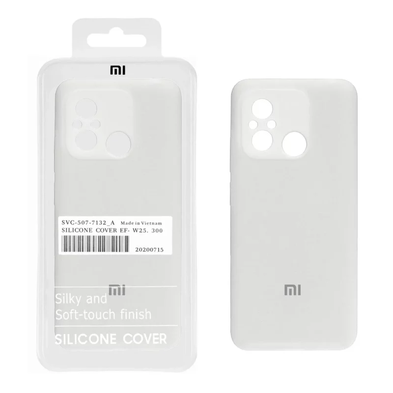 قاب سیلیکونی پاک کنی اورجینال درجه یک Xiaomi Redmi 12C / Redmi 11A / Poco C55 - سفید (پک دار) - تصویر 2