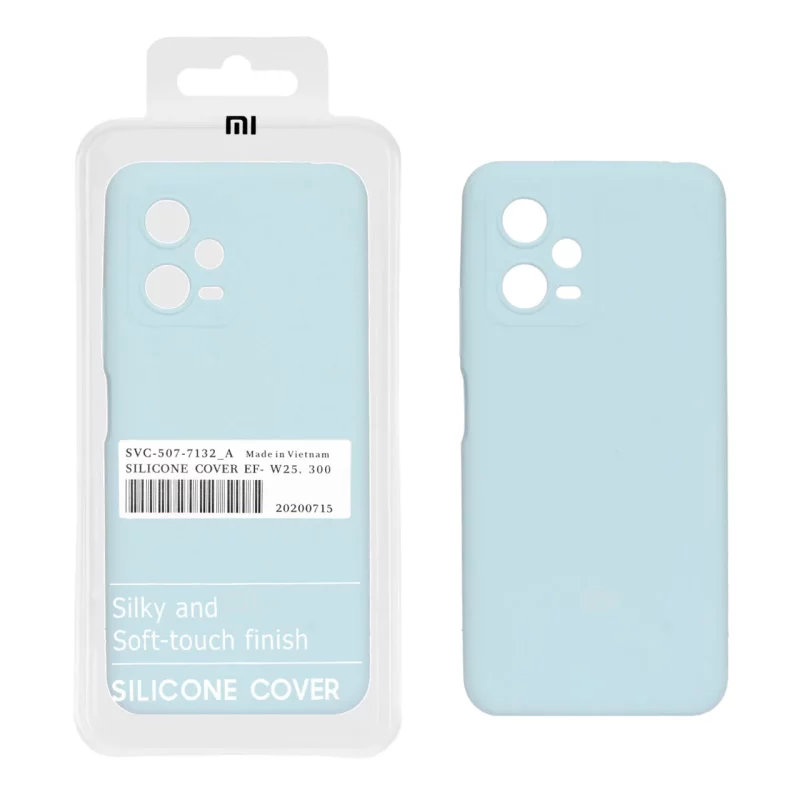 قاب سیلیکونی پاک کنی اورجینال درجه یک XiaomI Poco X5 / Redmi Note 12 5G - آبی روشن (پک دار) - تصویر 2