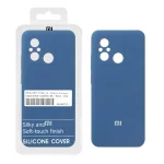 قاب سیلیکونی پاک کنی اورجینال درجه یک Xiaomi Redmi 12C / Redmi 11A / Poco C55 - آبی تیره (پک دار)