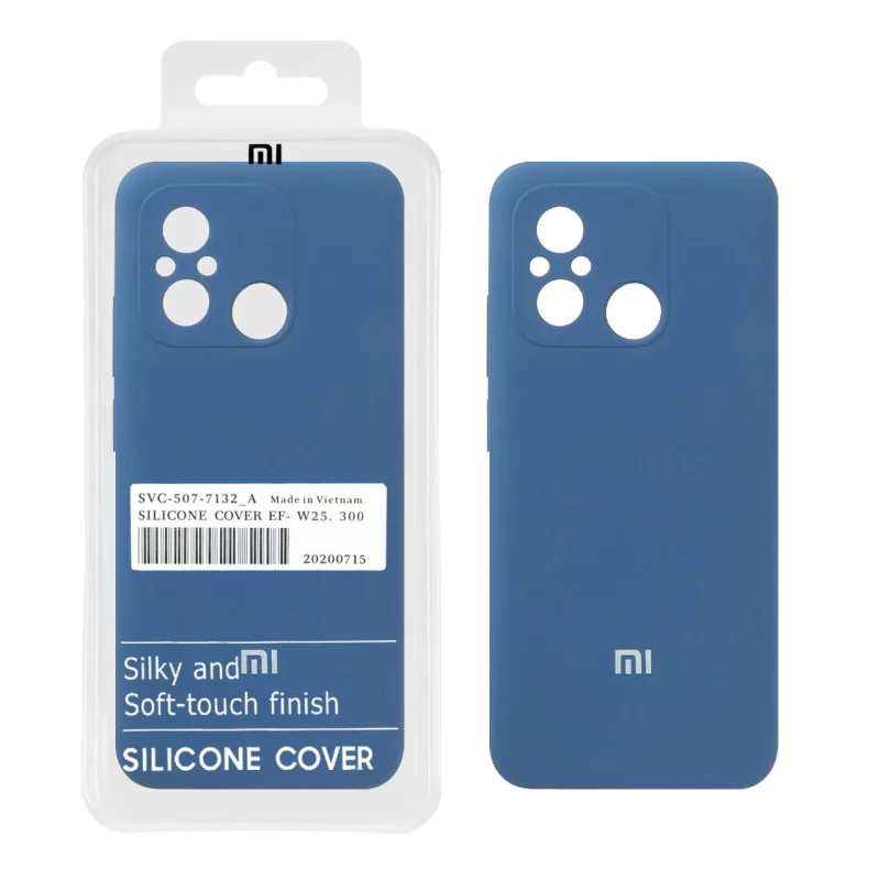 قاب سیلیکونی پاک کنی اورجینال درجه یک Xiaomi Redmi 12C / Redmi 11A / Poco C55 - آبی تیره (پک دار) - تصویر 2