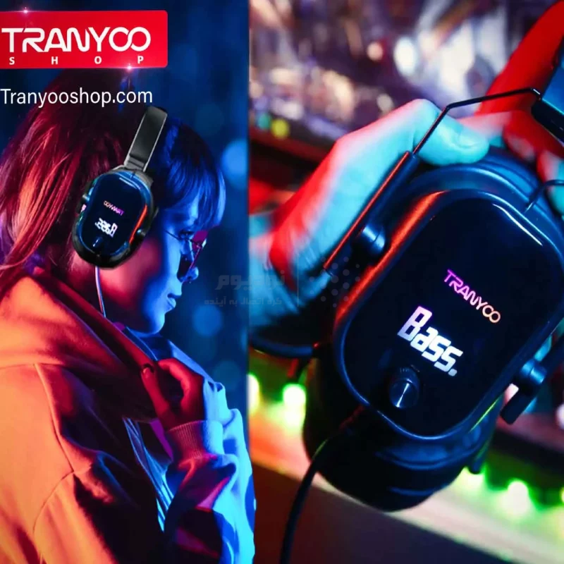 هدفون باسیم گیمینگ TRANYOO مدل T-H5 - مشکی - تصویر 5