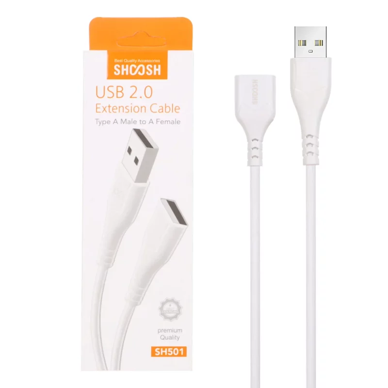 کابل افزایش طول 50 سانتی Shoosh USB2.0 مدل SH501 - سفید - SMO - تصویر 2
