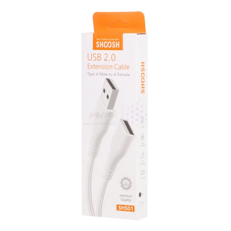 کابل افزایش طول 50 سانتی Shoosh USB2.0 مدل SH501 - سفید - SMO - تصویر 3