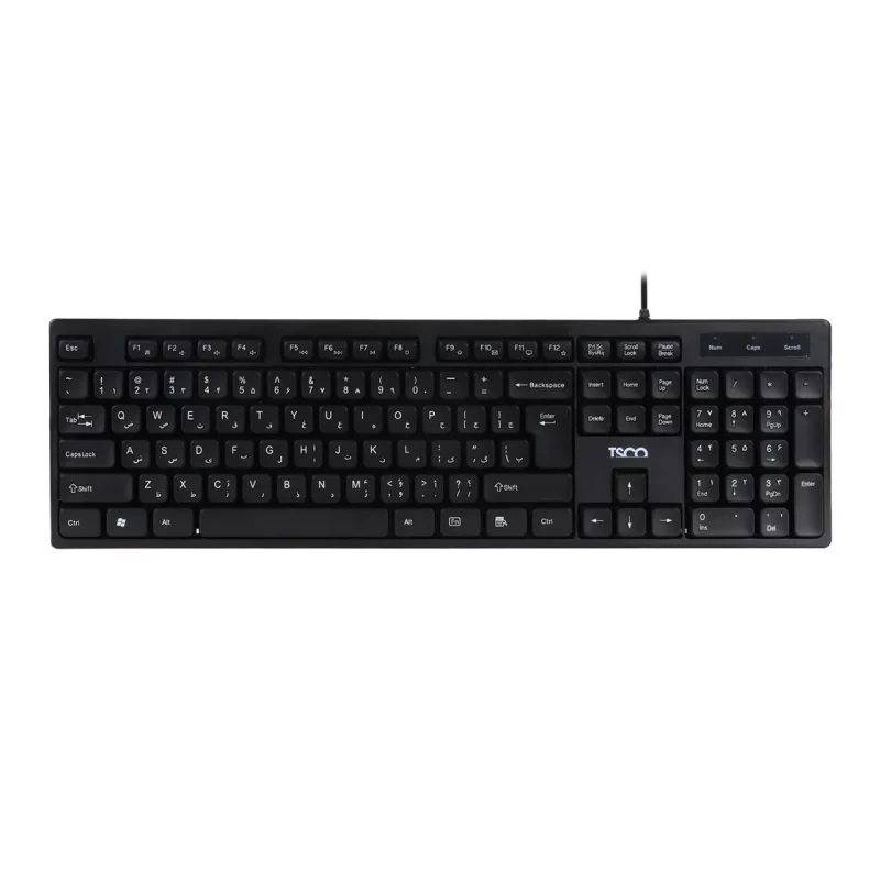 کیبورد باسیم TSCO مدل TK 8072 - مشکی - تصویر 2