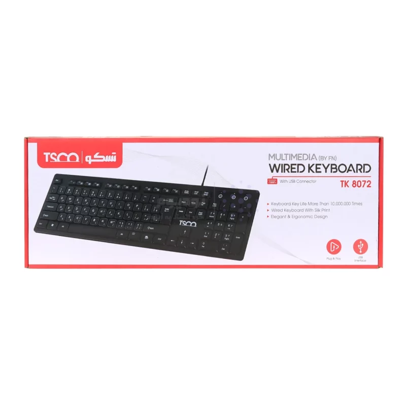 کیبورد باسیم TSCO مدل TK 8072 - مشکی - تصویر 7