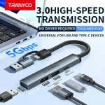 هاب 4 پورت Tranyoo مدل HB11-AC - خاکستری - تصویر 3
