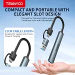 هاب 4 پورت Tranyoo مدل HB11-AC - خاکستری - تصویر 6