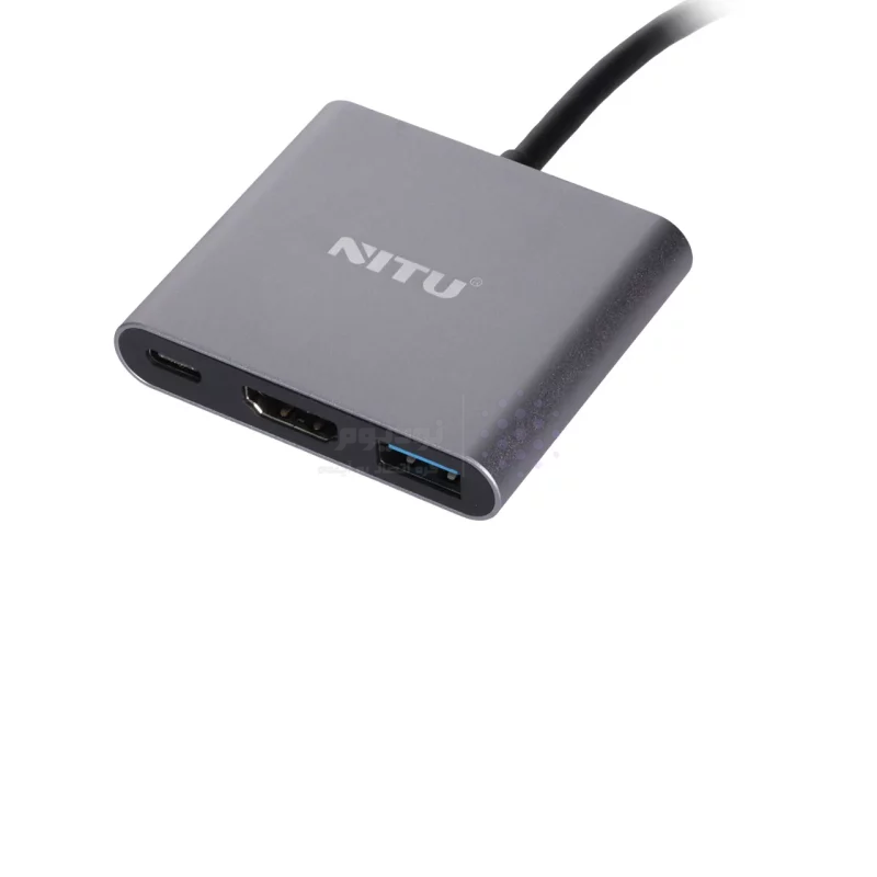 هاب و تبدیل Type-C به HDMI مدل NITU NN36 ، سه پورت مخصوص موبایل و تبلت و لپ تاپ – رنگ خاکستری (گارانتی 18 ماه تعویض نیکان همراه) - تصویر 3