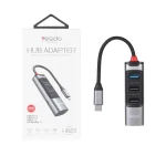 هاب 5 پورت Yesido Type-C مدل HB23 100W - خاکستری (گارانتی 18 ماه تعویض نیکان همراه)