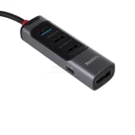هاب 5 پورت Yesido Type-C مدل HB23 100W - خاکستری (گارانتی 18 ماه تعویض نیکان همراه) - تصویر 3