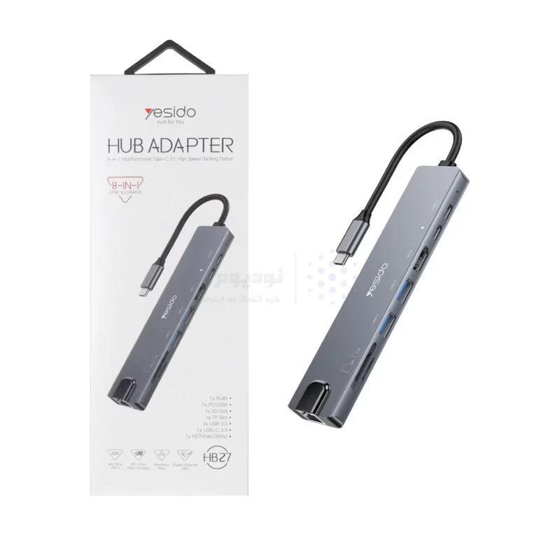 هاب 7 پورت Yesido Type-C مدل HB16 - خاکستری (گارانتی 18 ماه تعویض نیکان همراه) - تصویر 6