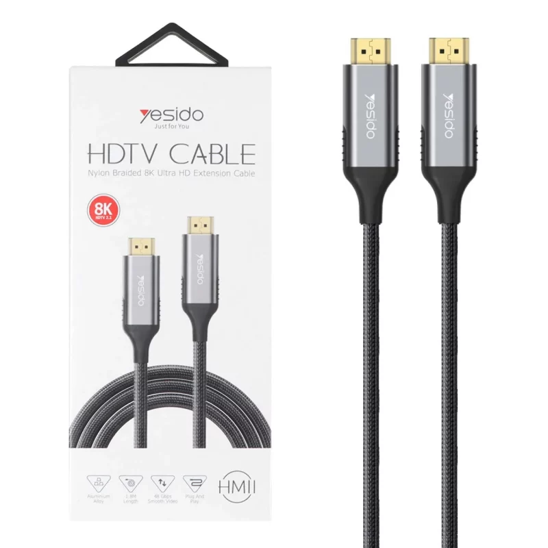 کابل 1.8 متری Yesido HDMI مدل HM11 - مشکی (گارانتی 18 ماه تعویض نیکان همراه) - تصویر 2