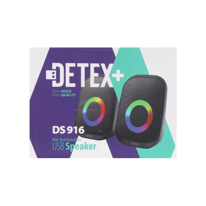 اسپیکر دوتکه رومیزی +DETEX مدل DS916 - مشکی - تصویر 3