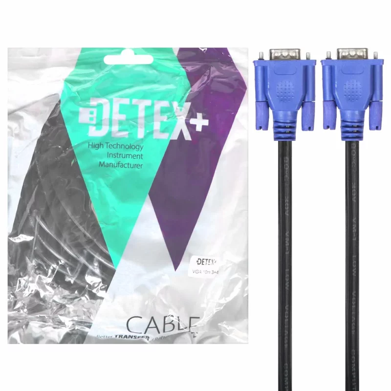 کابل 10 متری DETEX+ VGA 3+4 - مشکی - تصویر 2
