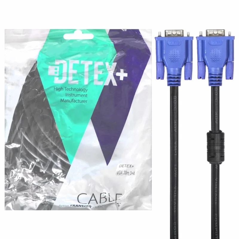 کابل 20 متری DETEX+ VGA 3+4 - مشکی - تصویر 2