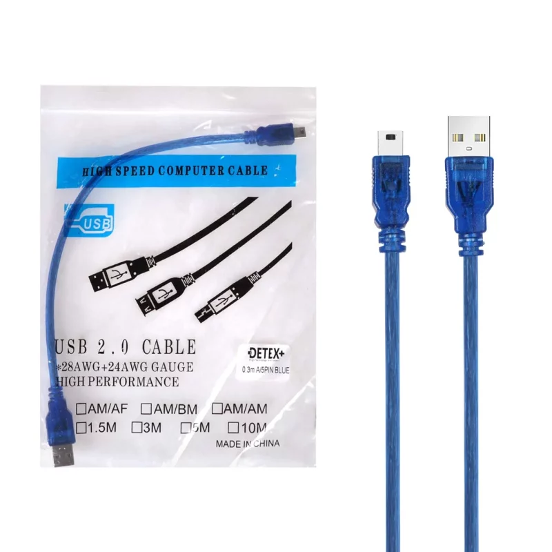 کابل 30 سانتیمتری DETEX+ A/5Pin - آبی - تصویر 2