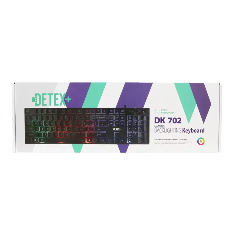 کیبورد باسیم گیمینگ +DETEX مدل DK702 - مشکی - تصویر 5