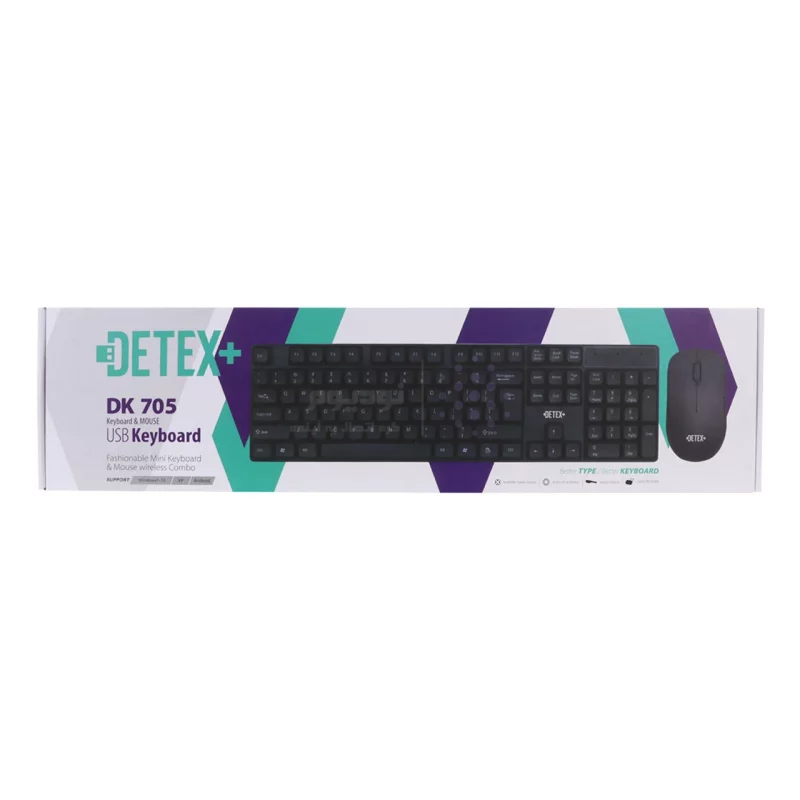 ماوس و کیبورد بی سیم +DETEX مدل DK705 - مشکی - تصویر 6