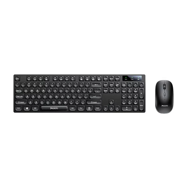 کیبورد و ماوس بی سیم Yesido مدل KB42 - مشکی (گارانتی 18 ماه تعویض نیکان همراه) - تصویر 2