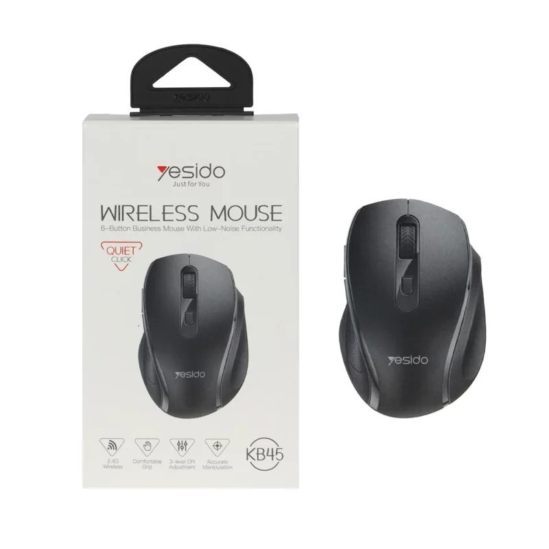 ماوس بی سیم Yesido مدل KB45 - مشکی - تصویر 2
