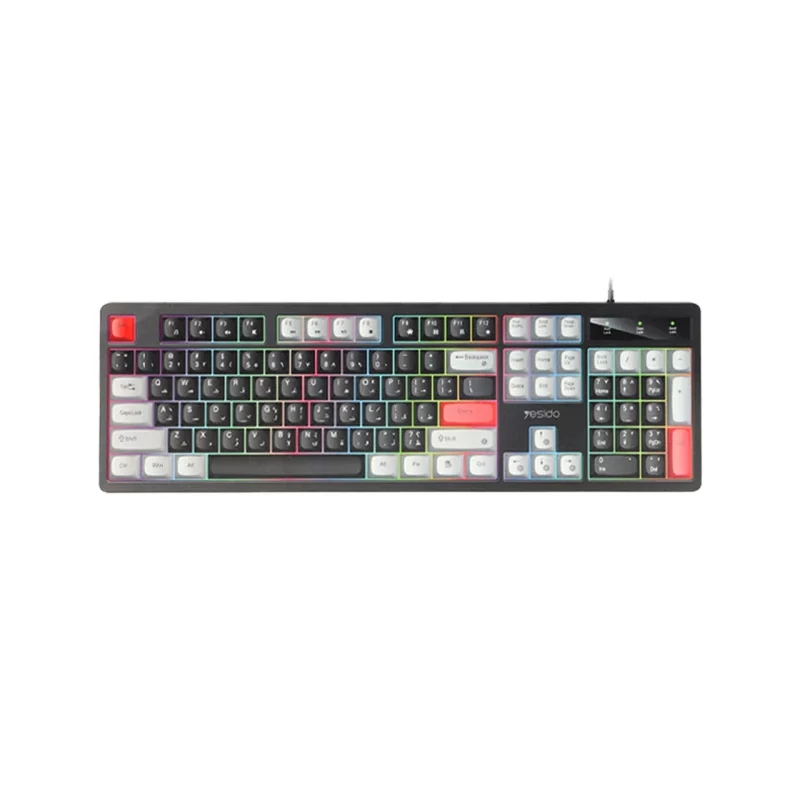کیبورد با سیم Yesido مدل KB44 - مشکی (گارانتی 18 ماه تعویض نیکان همراه) - تصویر 2