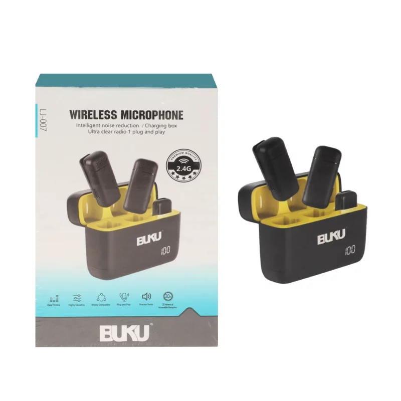 میکروفون بی سیم BUKU Type-C مدل LJ-007 - مشکی - MMS (گارانتی شش ماهه YA) - تصویر 2