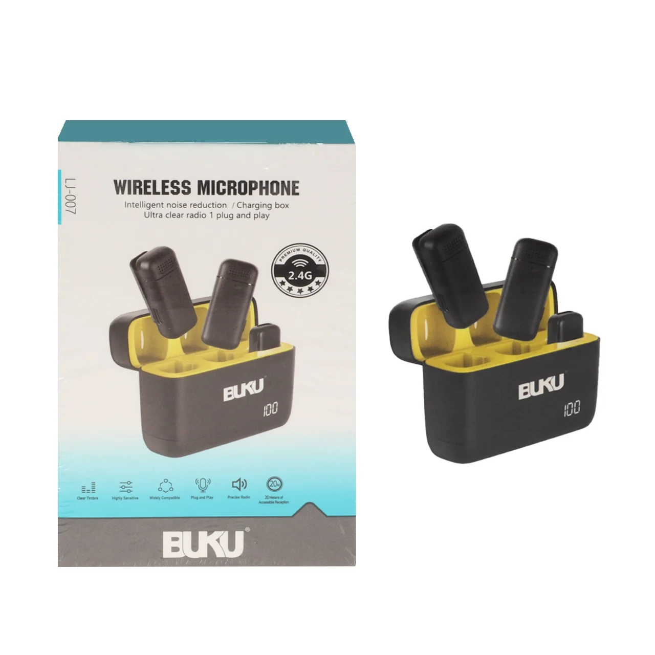 2541-1724740-1 میکروفون بی سیم BUKU Type-C مدل LJ-007 - مشکی - MMS (گارانتی شش ماهه YA) - تصویر 1