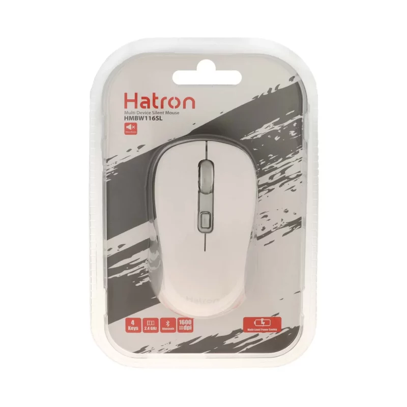 ماوس بی سیم Hatron مدل HMBW116SL - سفید - تصویر 2