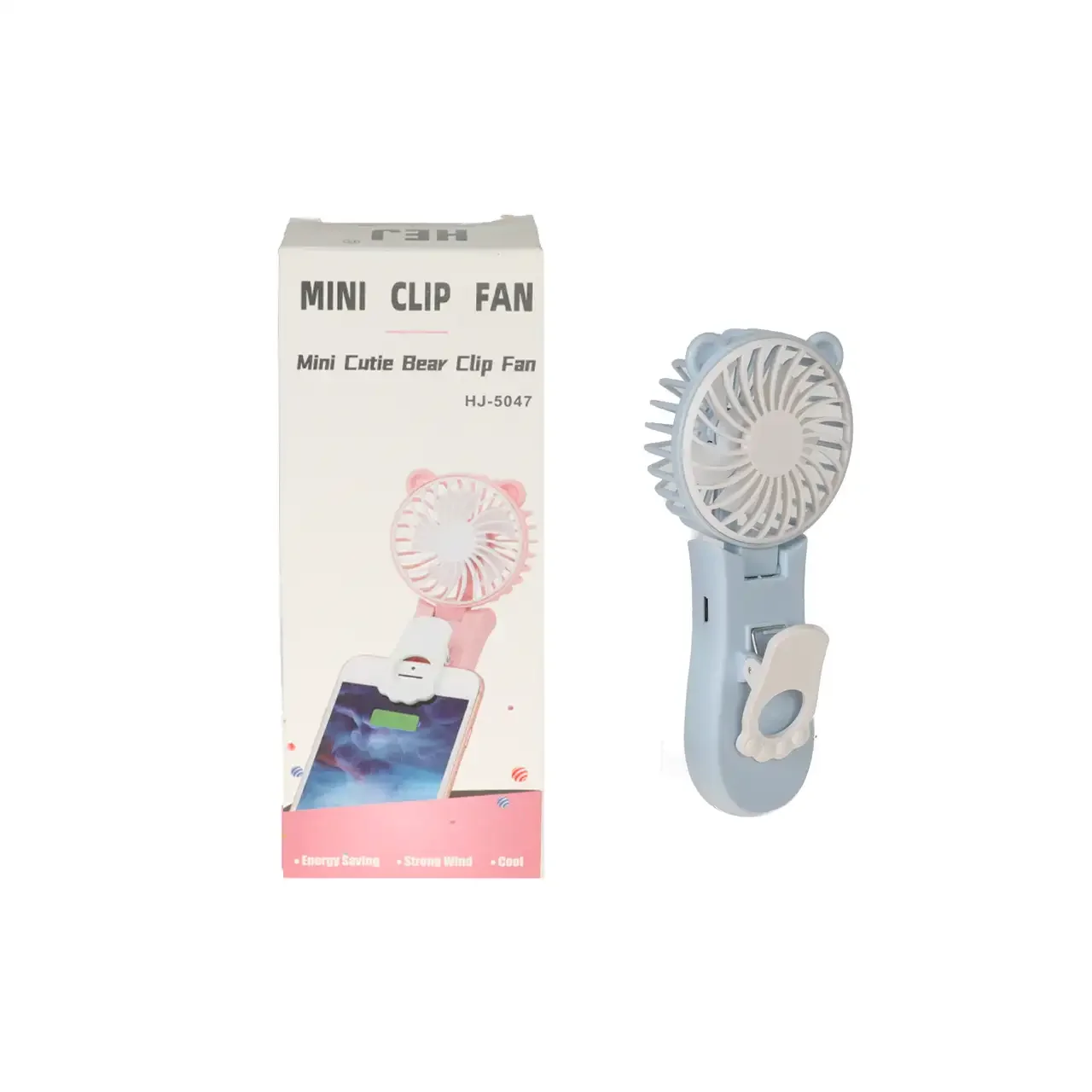 2541-1730462-1 پنکه شارژی با قابلیت اتصال به موبایل مدل HJ-5048 - آبی - تصویر 1