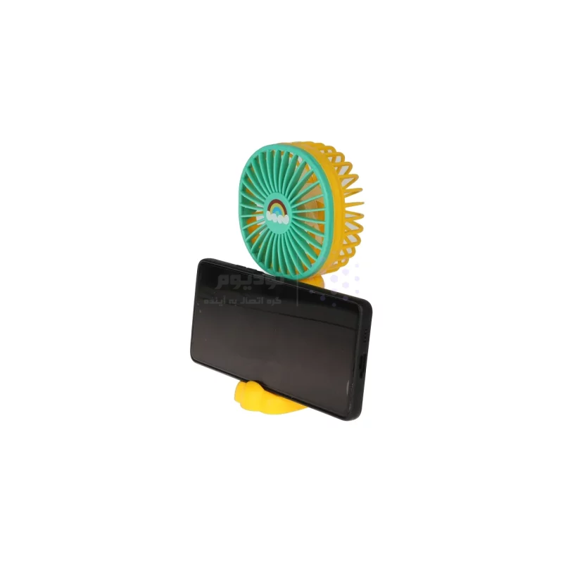 پنکه دستی قابل حمل پایه دار مدل 8813D - سبز زرد - تصویر 3